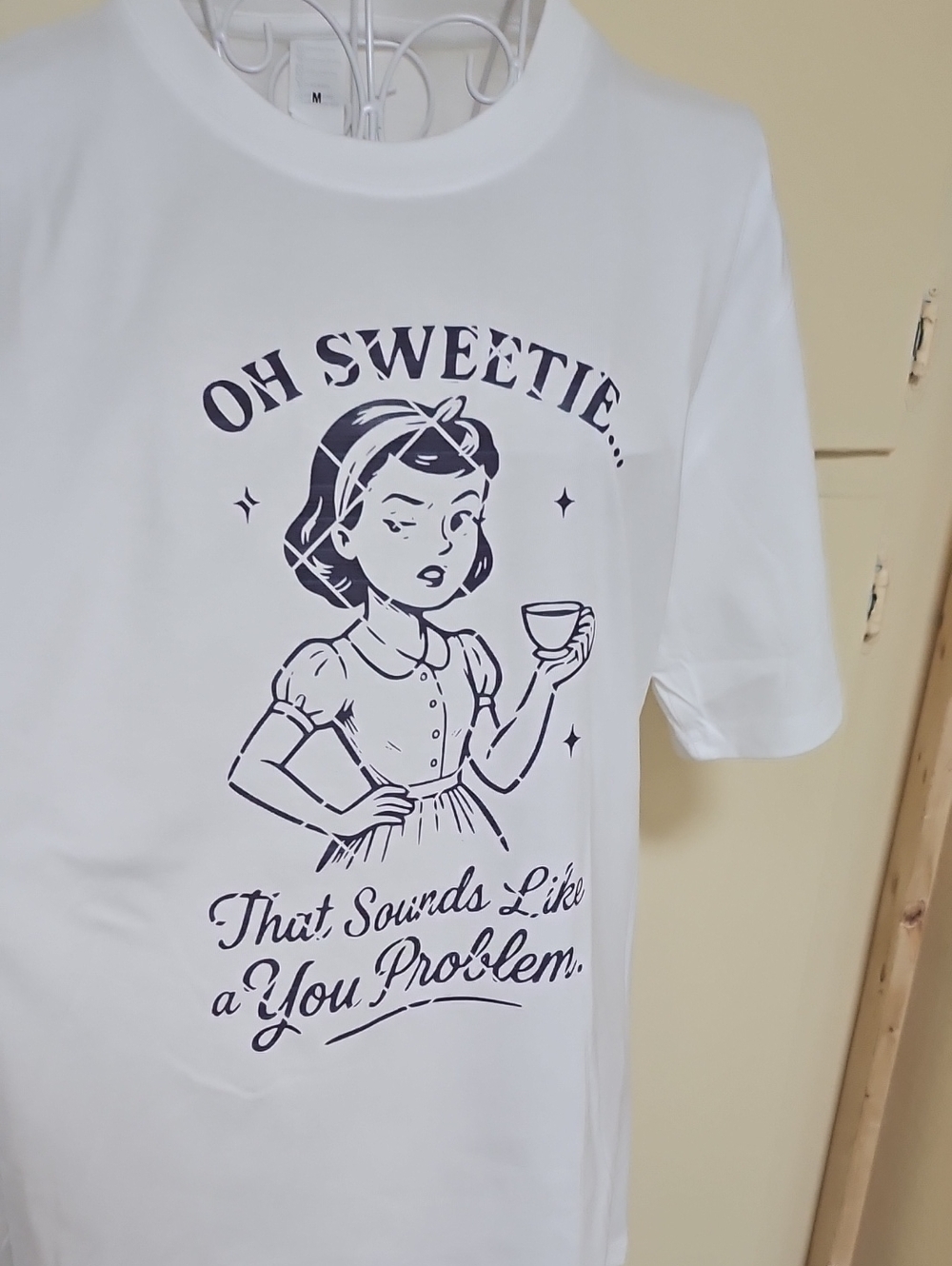 Source Unknown White Short-Sleeve Tee with Navy Graphic
